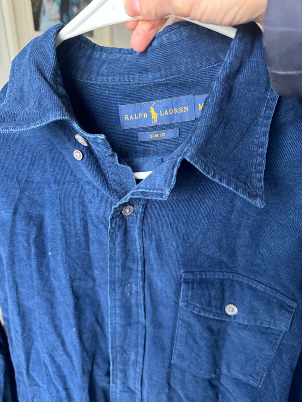 Ralph Lauren Men's Dark Blue Button-Down Casual Shirt